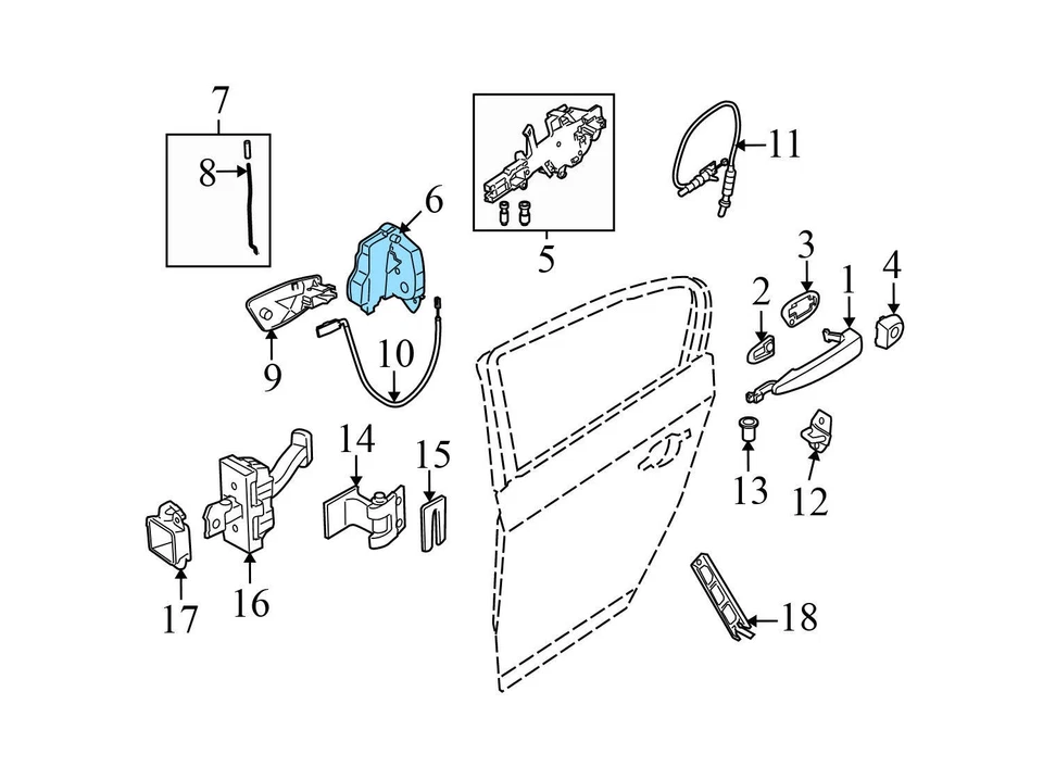 BMW 330I GT XDRIVE 2017-2019 - Pestillo de puerta trasera izquierda / Actuador de bloqueo 7202147 Foto 3 de 4