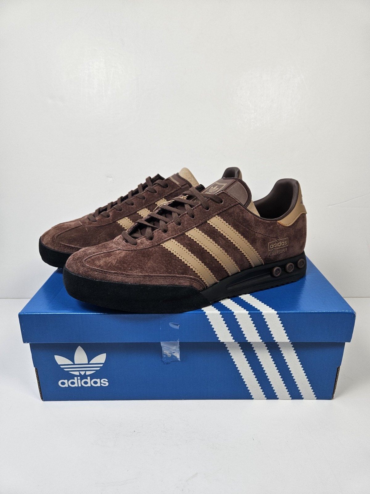 BNIB Men's adidas Originals Kegler Super Suede Brown Gym Trainers UK Size 11