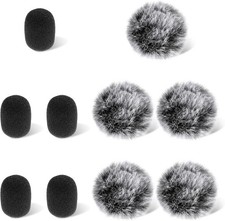 10 PCS Furry Microphone Cover  Foam Mic Covers for Microphones, Lavalier...