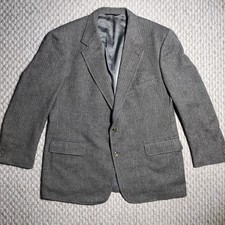Vintage Brooks Brothers Blazer Jacket 44R Herringbone Tweed Made In USA Wool