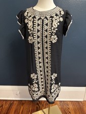 THML dress Embroidered Small Black Ivory