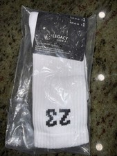 1 Pack Jordan Legacy Crew Socks Black/White Size L 8-12