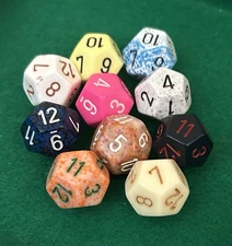 Chessex dice lot - D12 - Twelve-sided Dice