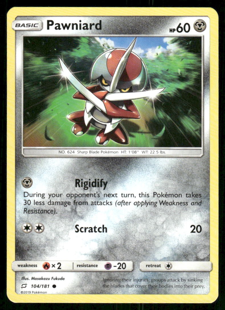 2019 Pokemon Pawniard Common Team Up 104/181 NM