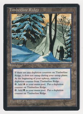 Dark Print Timberline Ridge MP Ice Age MTG Magic Misprint Reserved List Rare!