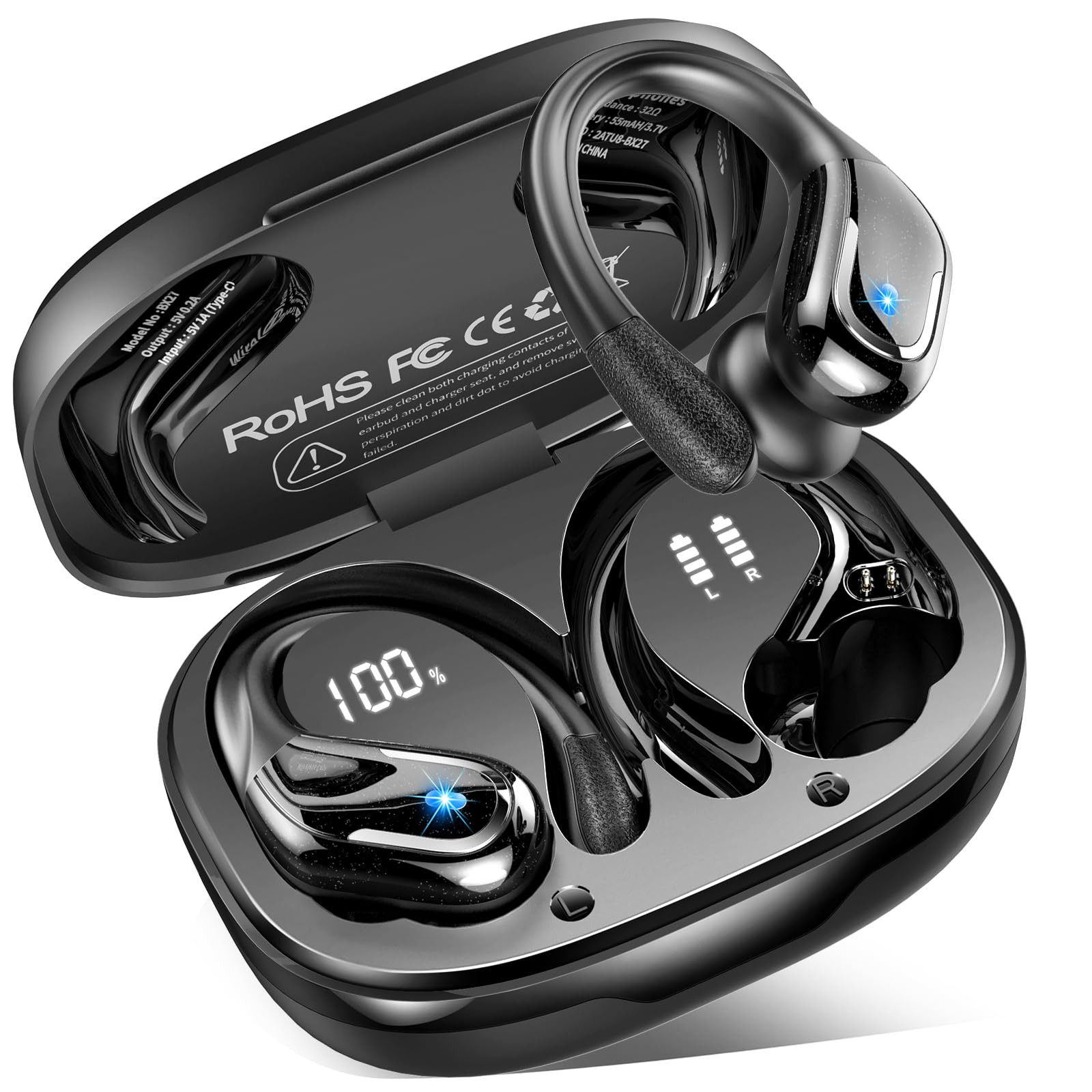 Wireless Earbuds Sport Bluetooth Headphones 5.4, 75Hrs Stereo New Bluetooth E...