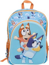 Large Backpack - Bluey w/Bingo Blue/Orange 3D Pop-up NEW 16" School Bag