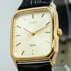 *NEAR MINT* Vintage 1997 SEIKO SPIRIT 5E31-5B50 Quartz Gold Dial 27mm Mens Watch