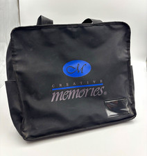 Creative Memories Scrapbooking Tote Bag Organizer, Black Solid Pattern