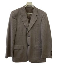 Balmain Paris Brown Pinstripe Blazer Wool Silk Cashmere 44R / US 40R Medium 166