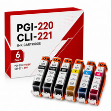 PGI-220 CLI-221 6PK Ink Set for iP3600 iP4700 MP640 MP980 MX860 MX870 MP560