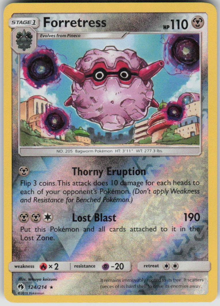 Pokemon Forretress Rare SM - Lost Thunder 124/214 NM