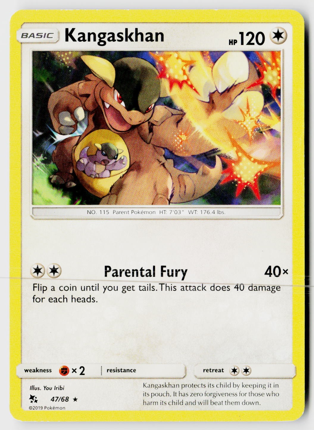 Kangaskhan 47/68 Rare Hidden Fates Pokemon Near Mint