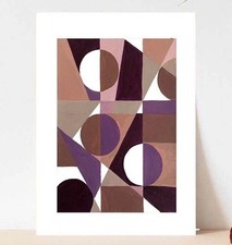 Quadro astratto geometrico originale metà secolo arte moderna soggiorno arte parete