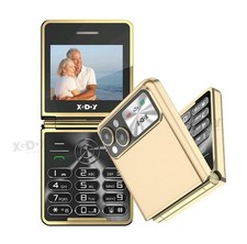 XGODY New 2.4" Unlocked Cheap 32 MB.  2G for Senior Dualsim Phone Gold Colour