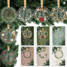 36 Set Christmas Christian Ornaments Bulk Inspirational Wreath Sign Bible Verse