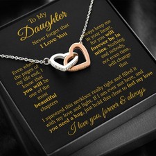 To My Daughter Necklace, Daughter Father Necklace, Daughter Gift From Dad, Mom