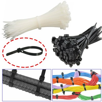 Trimming Shop 100/200 Stück Kabelbinder Nylon Schwarz Weiß 100-300mm Heavy Duty
