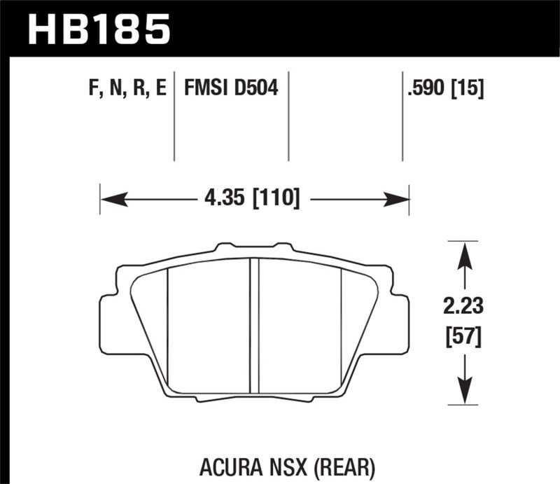 Acura NSX 1991-2001 REAR Brake pad