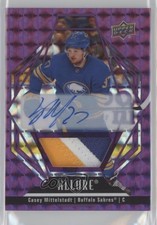 2022 Upper Deck Allure Purple Diamond 1/10 Casey Mittelstadt #64 Patch Auto 5x5
