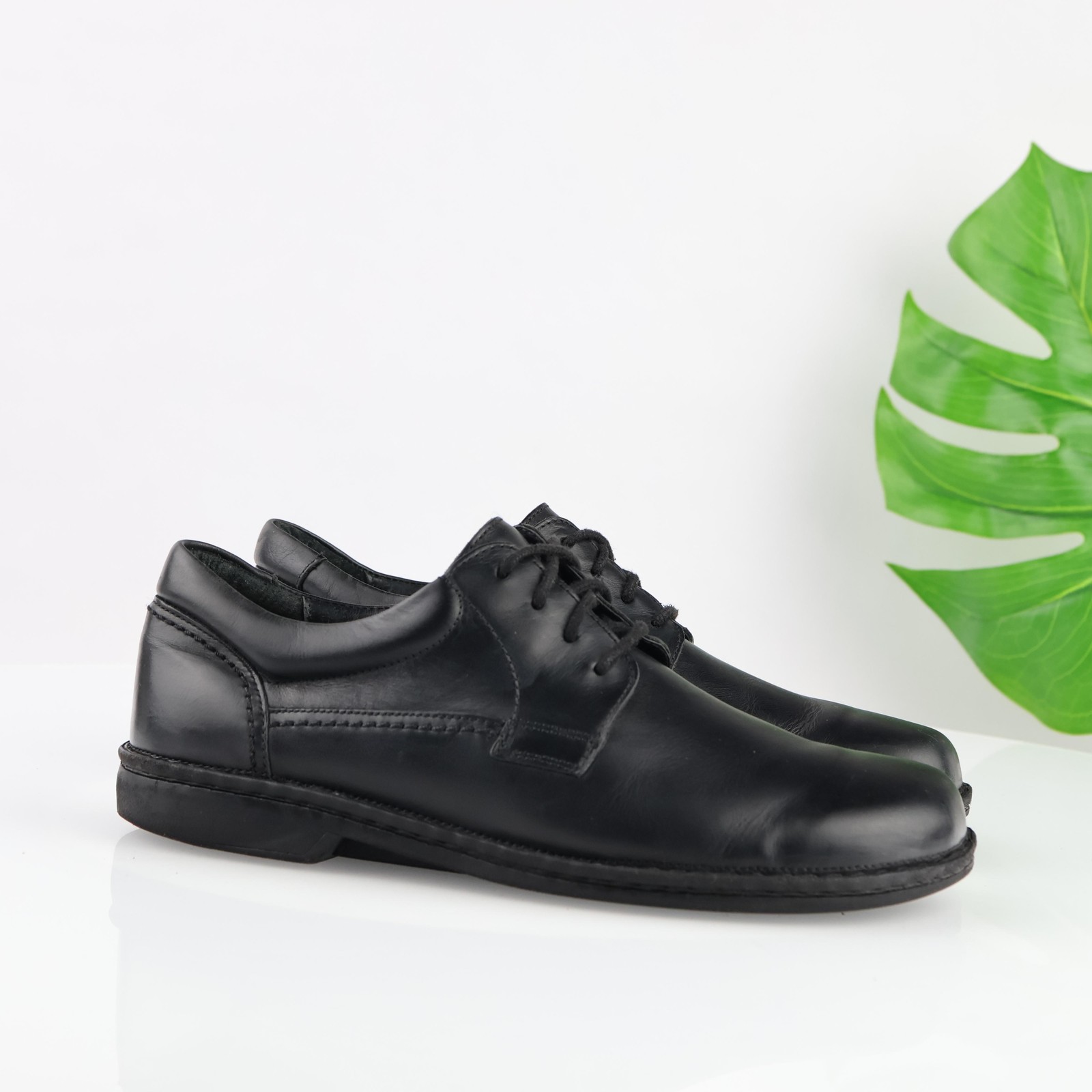 Birkenstock Footprints Mens Oxford Shoes Size 42 9 Black Leather Comfort Walking