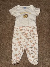 Kidgets Baby 6-9 Months Wild Adventure Lion Print Bodysuit and Footed Pants Set