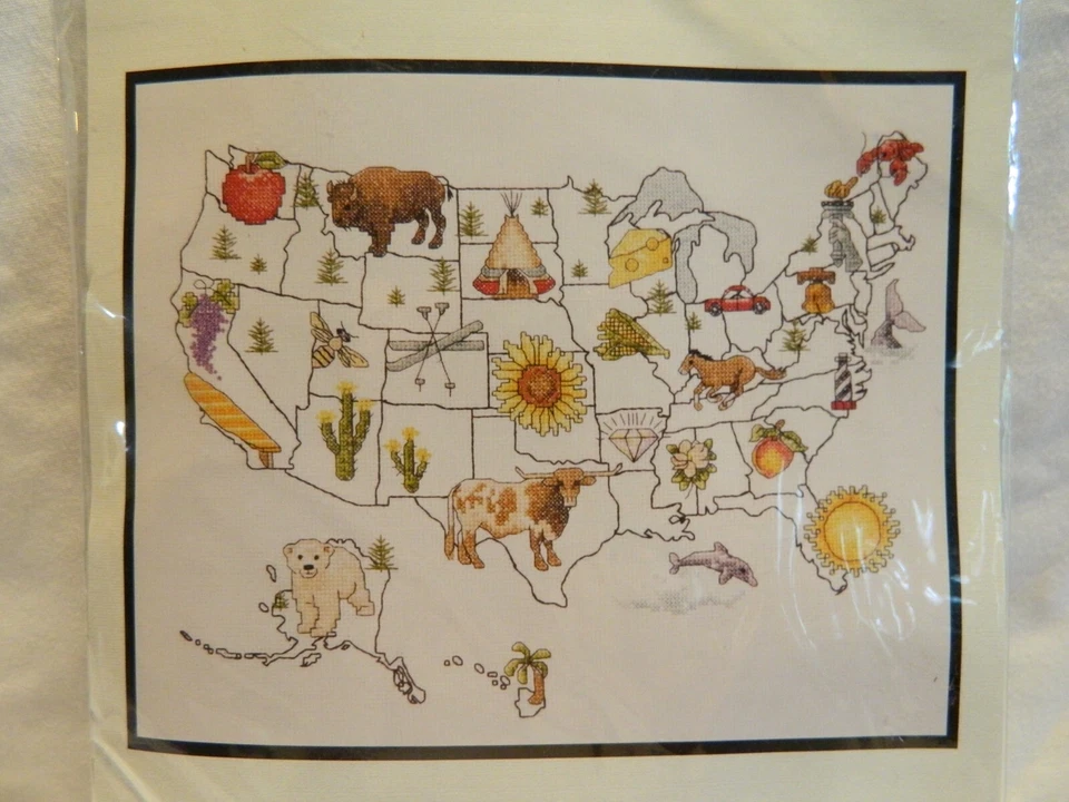 C-25 NUEVO KIT PUNTO DE CRUZ CONTADO BUCILLA B “ESTADO POR ESTADO” Foto 2 de 4