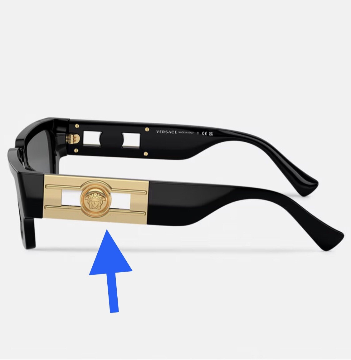 Versace VE 4459 Sunglasses Golden Replacement Temple Side
