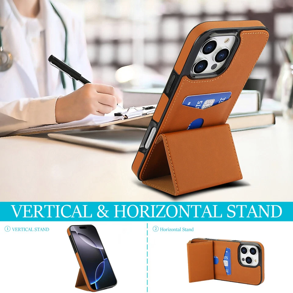 Shockproof Wallet Card Holder Case For Samsung Galaxy S25 S24 Ultra S23 S22 S21 - Image 3 of 4