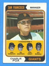 1974 Topps #78 Charlie Fox EX Giants