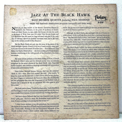 Dave Brubeck Quartet Jazz at the Blackhawk 1956 Red Vinyl Fantasy Records 1st Pr - Picture 5 of 5