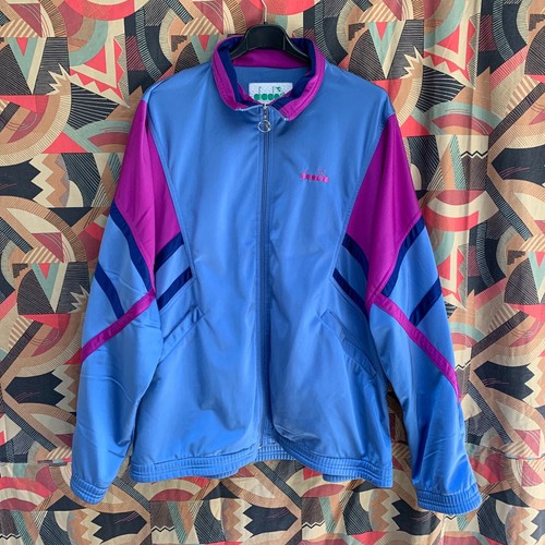 VINTAGE TRACKTOP DIADORA GIACCA DELLA TUTA CRAZY PATTERN 90'S XL GABBER  CLUBBER | eBay
