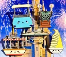 🙂 Disney Kingdom of Cute Jerrod Maruyama 5 Pin Lot Dole Whip Gargoyle Submarine