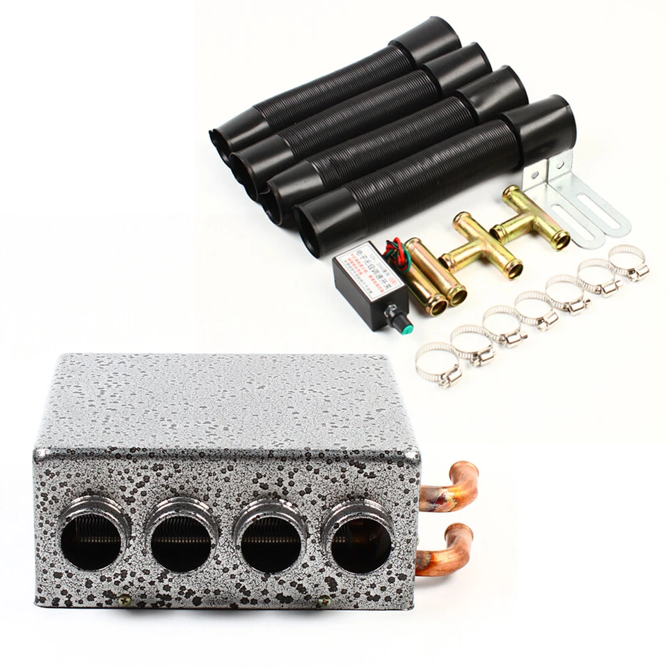 12V Universal Auto Cab Underdash Compact Heater Copper Tube + Speed Switch Fast Foto 4 de 4