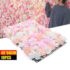 10Pcs Artificial Silk Flower Wall Panel Banquet Wedding Party Decor Hydrangea US
