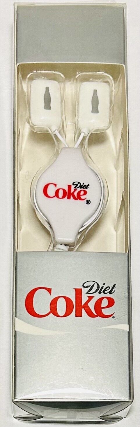 Vintage Coca Cola Brand Diet Coke Wired 3.5mm Earbuds/Earphones Brand New Rare