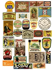 29 Old labels printable DIGITAL download Junk Journal Ephemera Kit