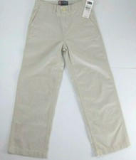 Boy's Pants Size 7 Classic Chaps est.1978 Gray Khaki Flat front 100% Cotton NEW