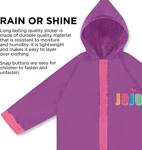Nickelodeon Jojo Kids Umbrella with Matching Raincoat Poncho for Girls Ages 4-7 - Picture 3 of 7