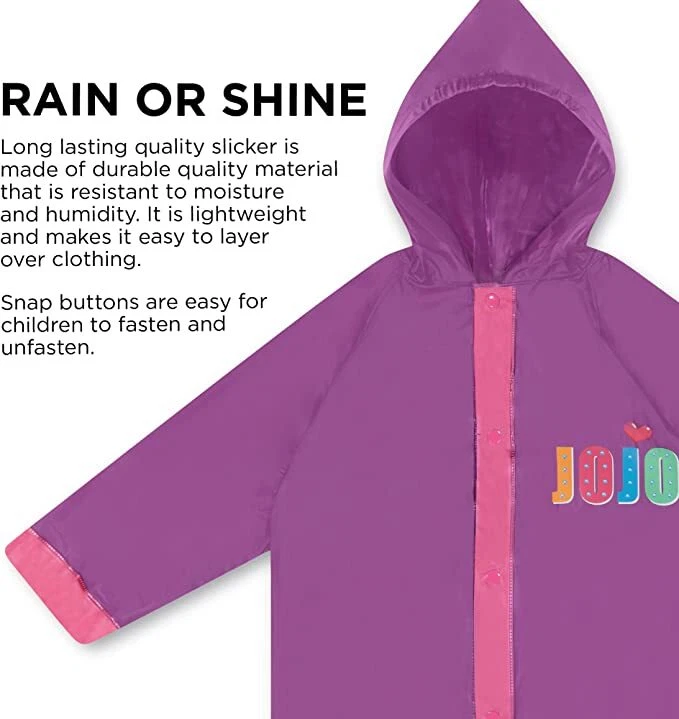 Paraguas Nickelodeon Jojo para niños con poncho impermeable a juego para niñas de 4 a 7 años Foto 3 de 4