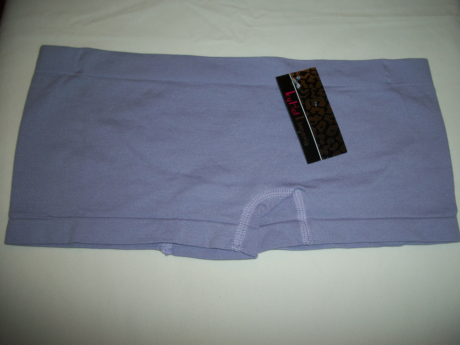 LADIES SEAMLESS BOYSHORT BRIEF PANTY SIZE 7 /LARGE LT IRIS BY  ICY HOT SHAPEWEAR