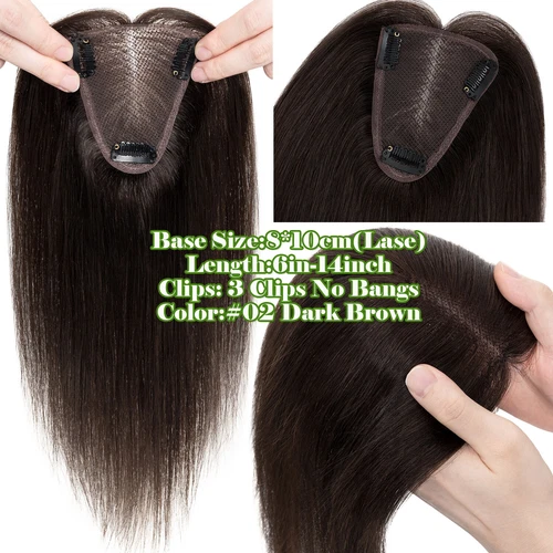 100% Echthaar Topper Toupet Extensions Clip In Remy Human Hair Toupee Haarteil l - Bild 80 von 84