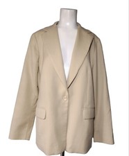 Pendleton Women's Virgin Wool Blazer Jacket 12 Vintage Beige Office Preppy USA