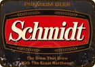 Basement Schmidt Premium Beer Vintage Tin Sign 8" w x 12" h Decor Art Patio Meta