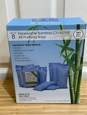 New Set of 8 Reusable Renewable Bamboo Charcoal Odor and Air Purifying Bags