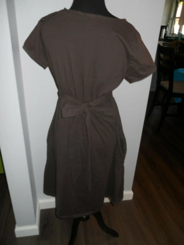 EDICIONES BÁSICAS Para Mujer Vestidos Medianos Informales Algodón Mangas Cortas Foto 3 de 3