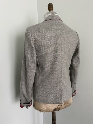 Gap Heather Gray Tweed The Academy Blazer Jacket Wool Blend Lined Sz 8 - Picture 4 of 7