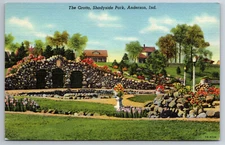 Anderson, Indiana - IN, Grotto Shadyside Park, Linen, Vintage Postcard