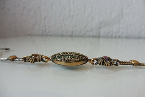 Élégant, Très Beau, Ancien Bracelet, 925 Argent Avec Sol Pierres - Photo 4/6