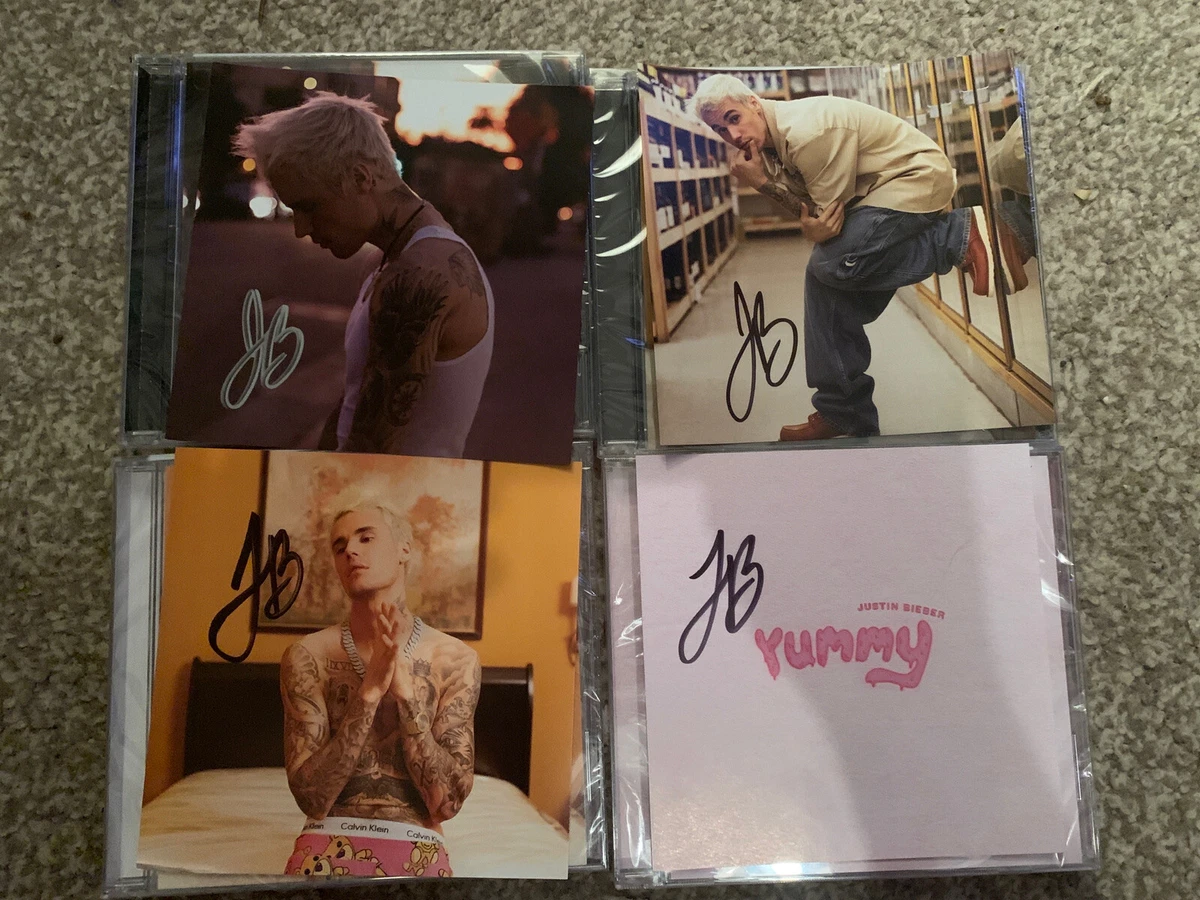 Justin Bieber SIGNED Autographed Yummy Full Set CD 1-4 Tape proof
